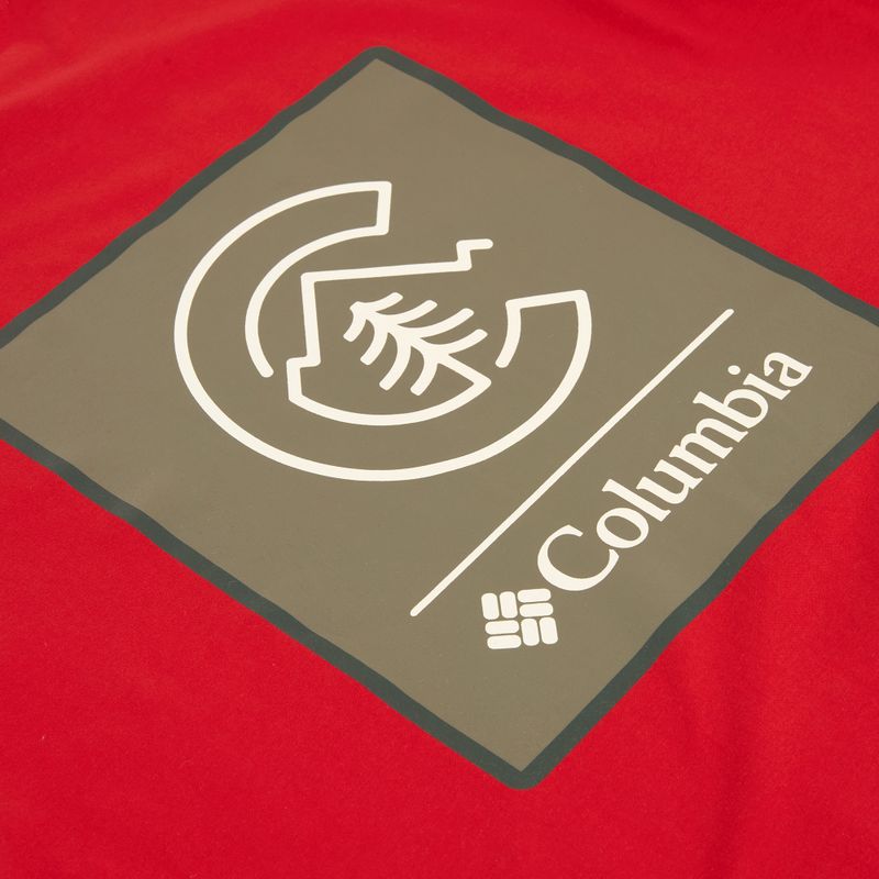 Férfi póló Columbia CSC Basic Logo Back Tee mountain red/linework c badge 4