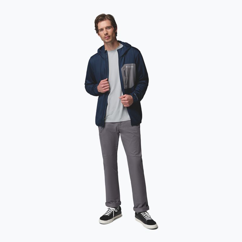 Férfi túrafelső Columbia Tall Heights Hdd Grid Fleece Full Zip collegiate navy/city grey 2