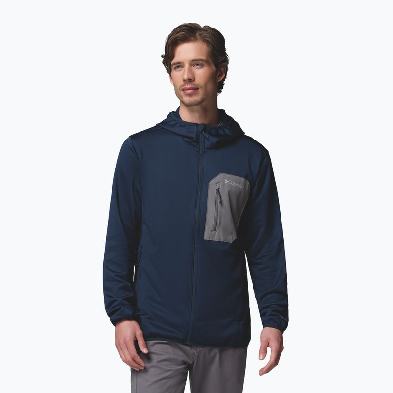 Férfi túrafelső Columbia Tall Heights Hdd Grid Fleece Full Zip collegiate navy/city grey 5
