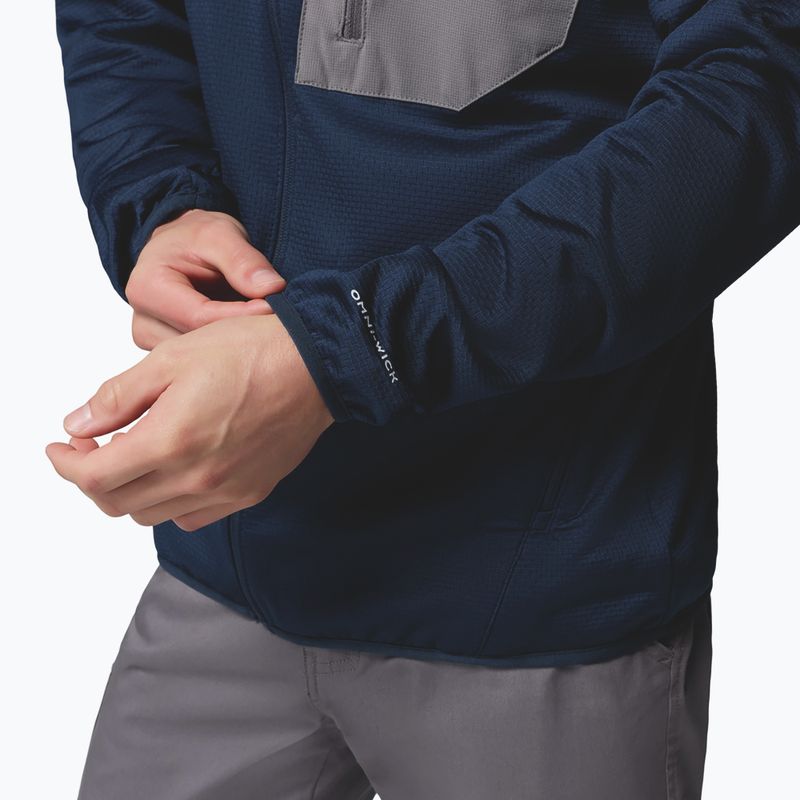 Férfi túrafelső Columbia Tall Heights Hdd Grid Fleece Full Zip collegiate navy/city grey 7