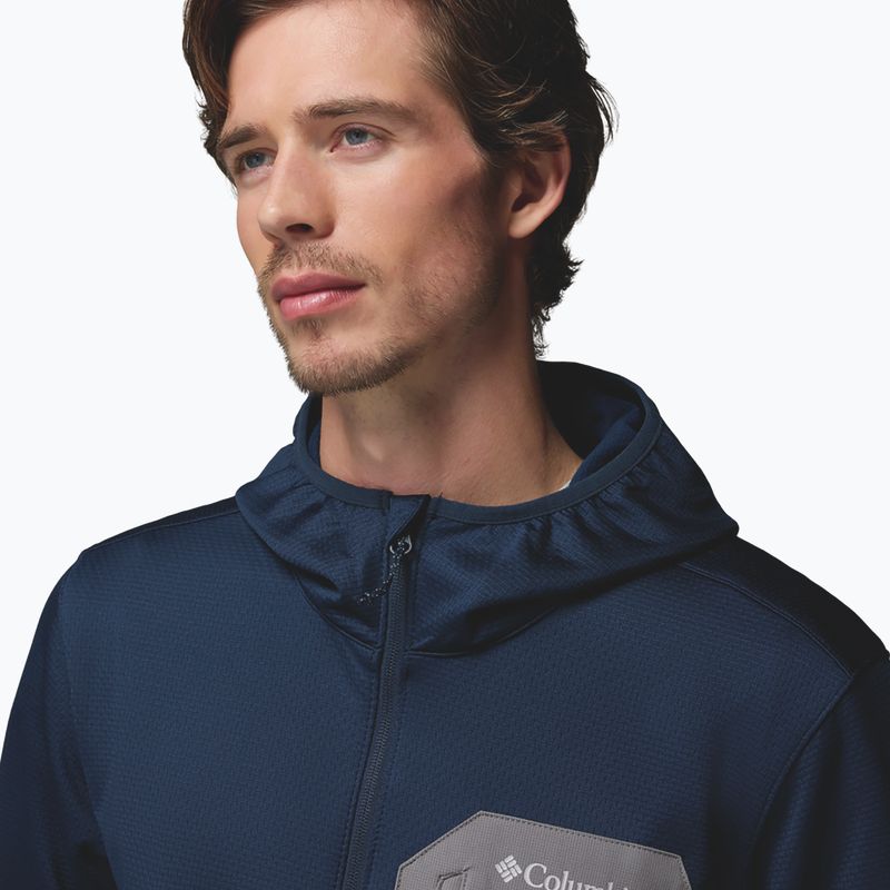 Férfi túrafelső Columbia Tall Heights Hdd Grid Fleece Full Zip collegiate navy/city grey 8