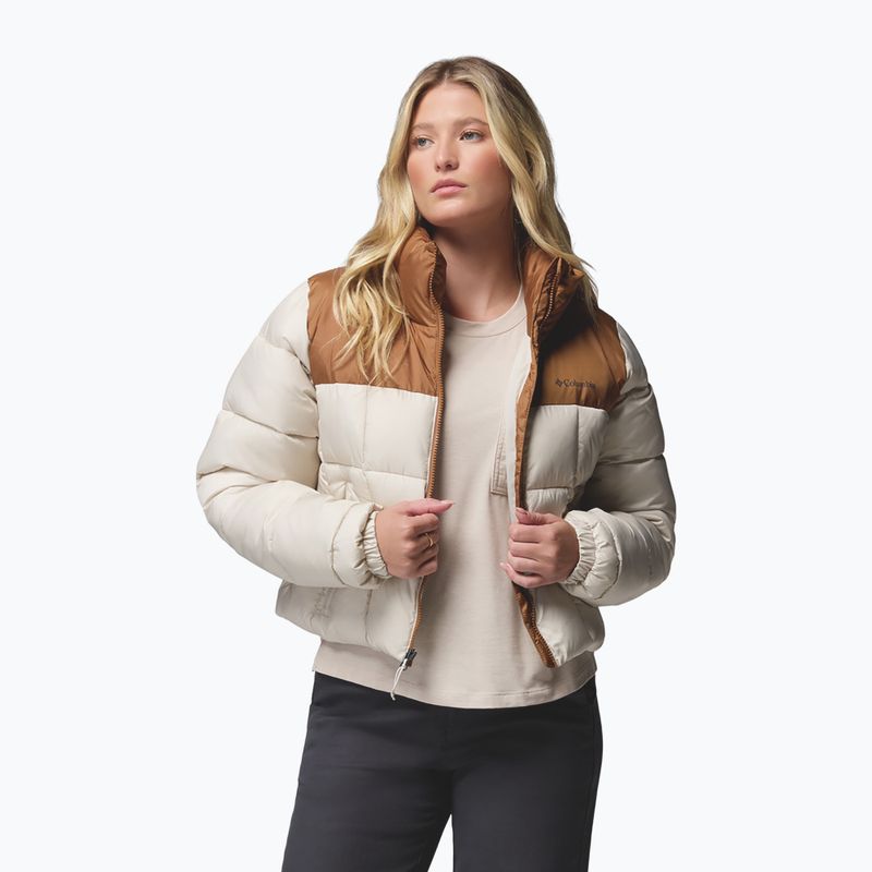 Női bélelt kabát Columbia Puffect III Cropped dark stone/camel brown 4