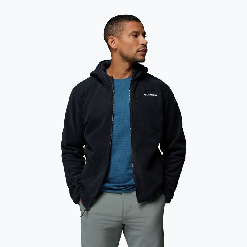 Férfi polár pulóver Columbia Pacific Arch 200 Hooded FZ Fleece Black 5
