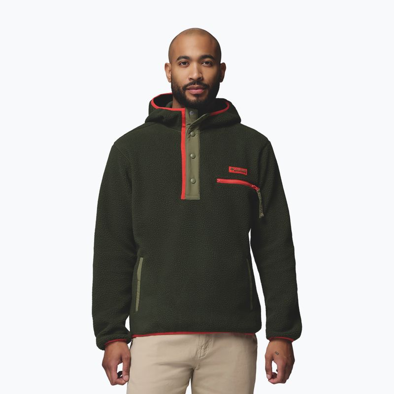 Férfi polár pulóver Columbia Helvetia II Hoodie Greenscape