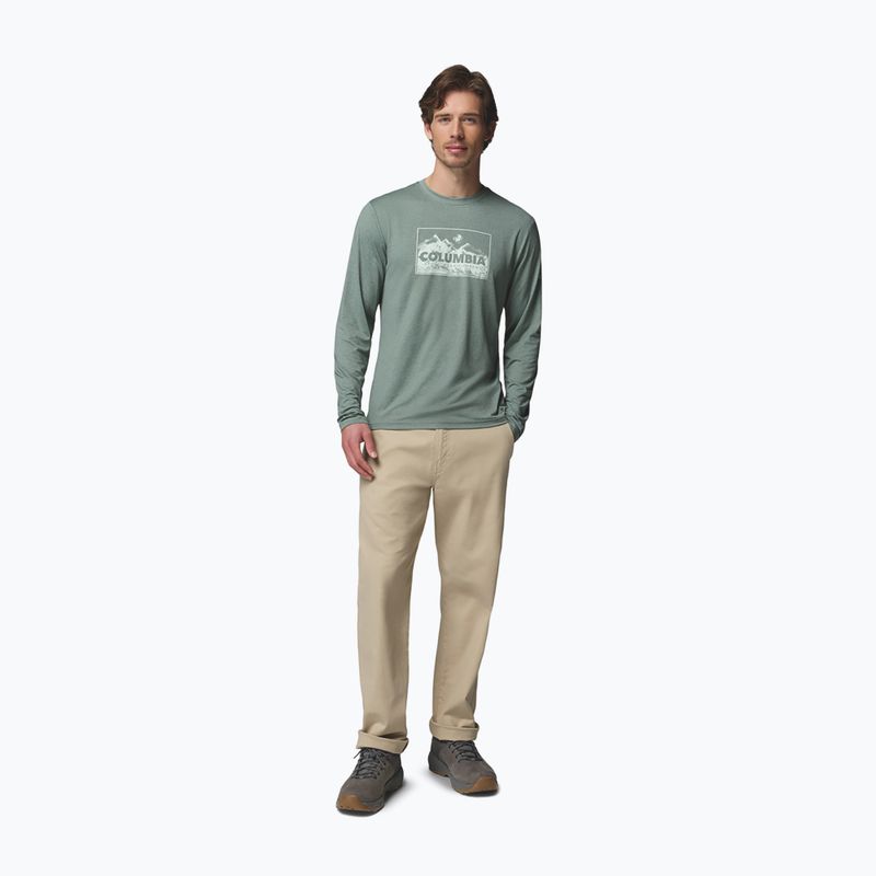 Férfi hosszú ujjú póló Columbia Parsons Point LS Graphic Tee sedona sage heather framed peakscape 2