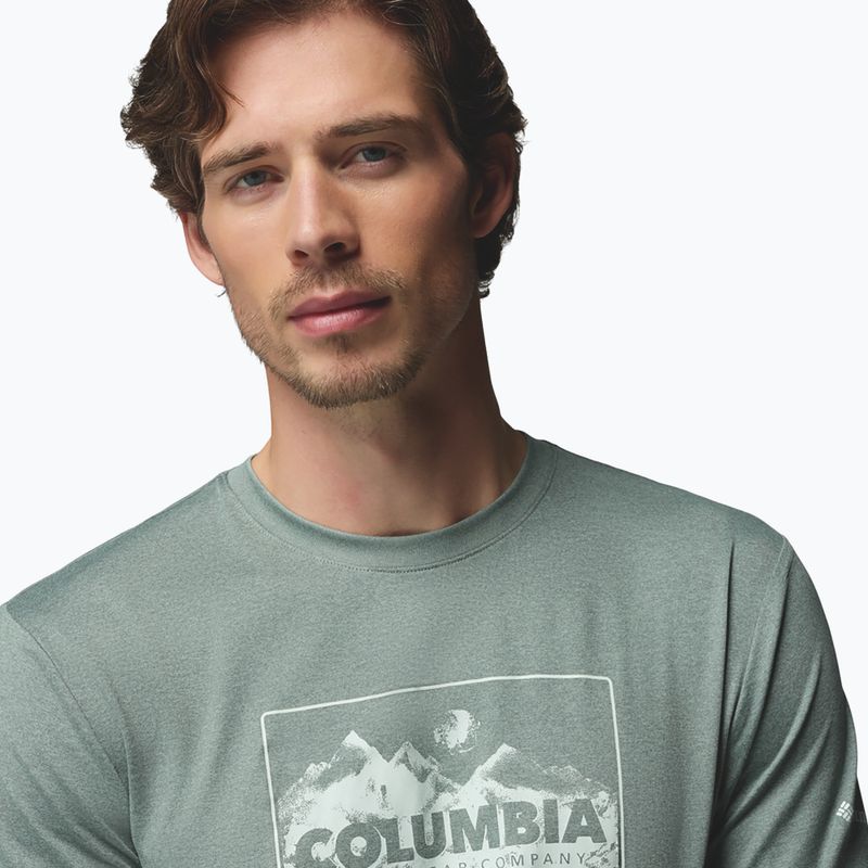 Férfi hosszú ujjú póló Columbia Parsons Point LS Graphic Tee sedona sage heather framed peakscape 5