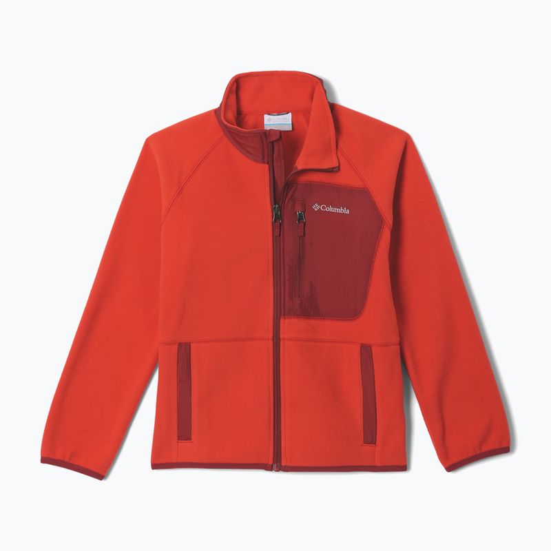 Gyerek polár pulóver Columbia Fast Trek V Full Zip super sonic/red oxide