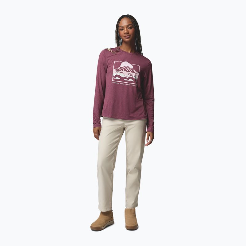 Női hosszú ujjú póló Columbia Parsons Point LS Graphic Tee antique mauve heather/all terrain 2