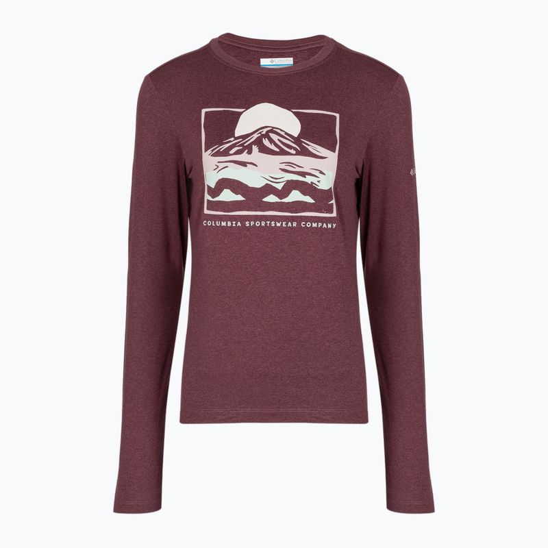Női hosszú ujjú póló Columbia Parsons Point LS Graphic Tee antique mauve heather/all terrain 6
