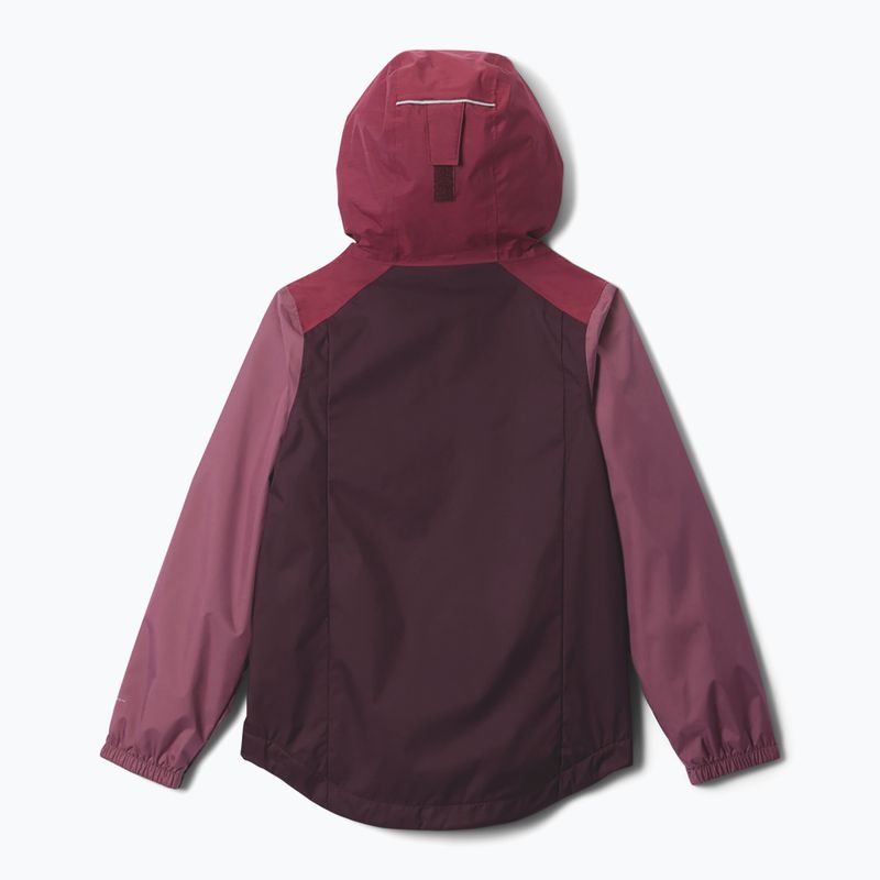 Gyermek esőkabát Columbia Rainy Trails III Fleece Lined moonvista/rich wine/antique mauve 2