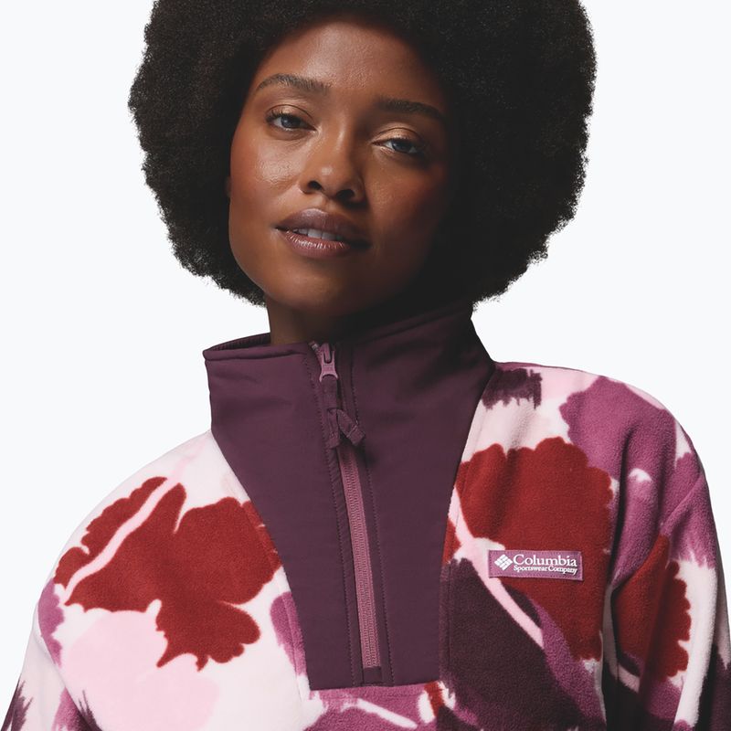 Női polár pulóver Columbia Sequoia Grove II Printed Half Zip antique mauve ikatbloom 5