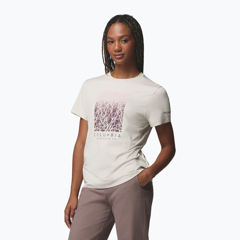 Női póló Columbia Parsons Point SS Graphic Tee dark stone heather/treescape 4