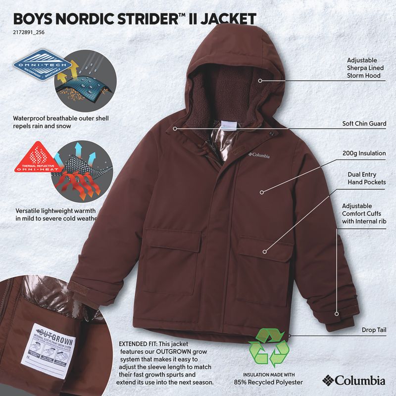 Gyerek bélelt kabát Columbia Nordic Strider III tobacco 4