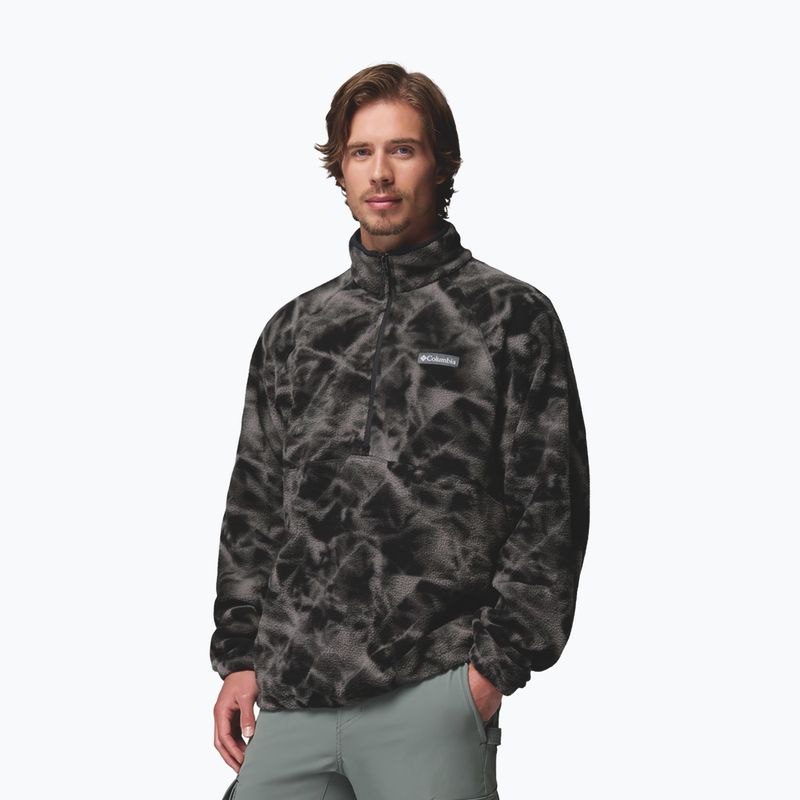 Férfi polár pulóver Columbia Timber Crest MTR Fleece Printed HZ black/icypeaks