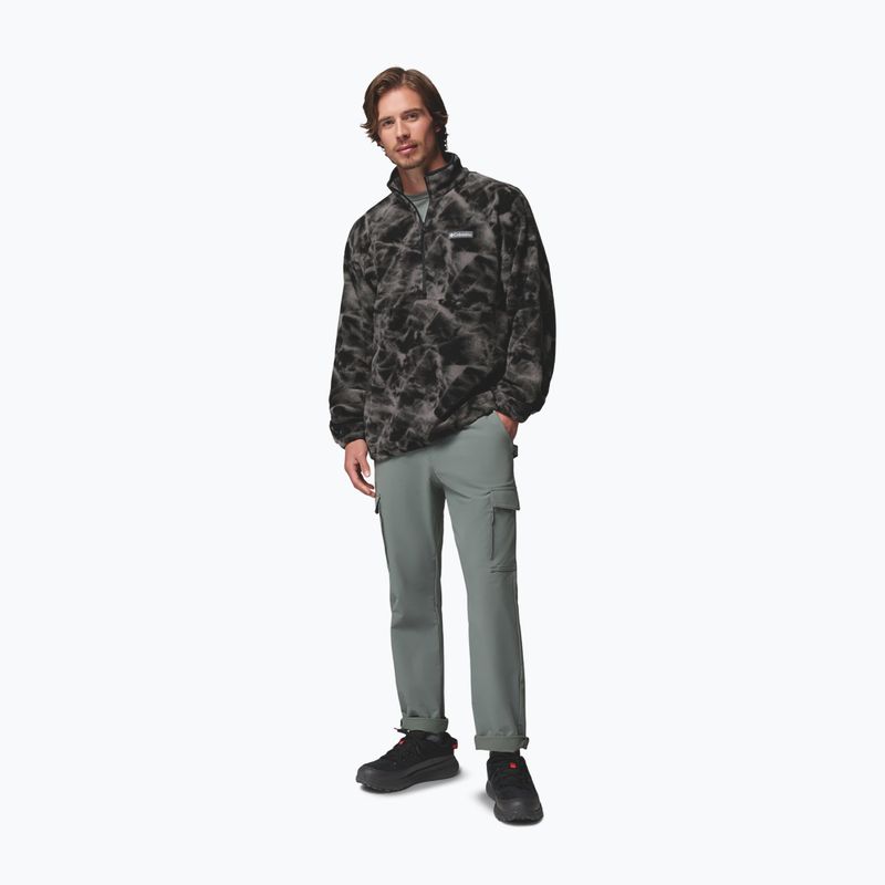 Férfi polár pulóver Columbia Timber Crest MTR Fleece Printed HZ black/icypeaks 2