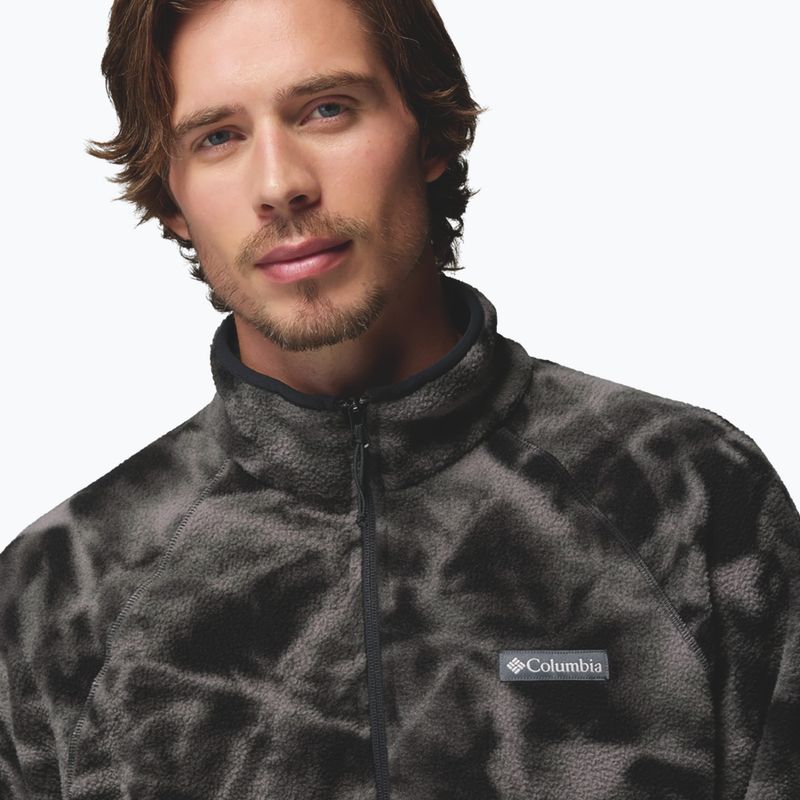 Férfi polár pulóver Columbia Timber Crest MTR Fleece Printed HZ black/icypeaks 5
