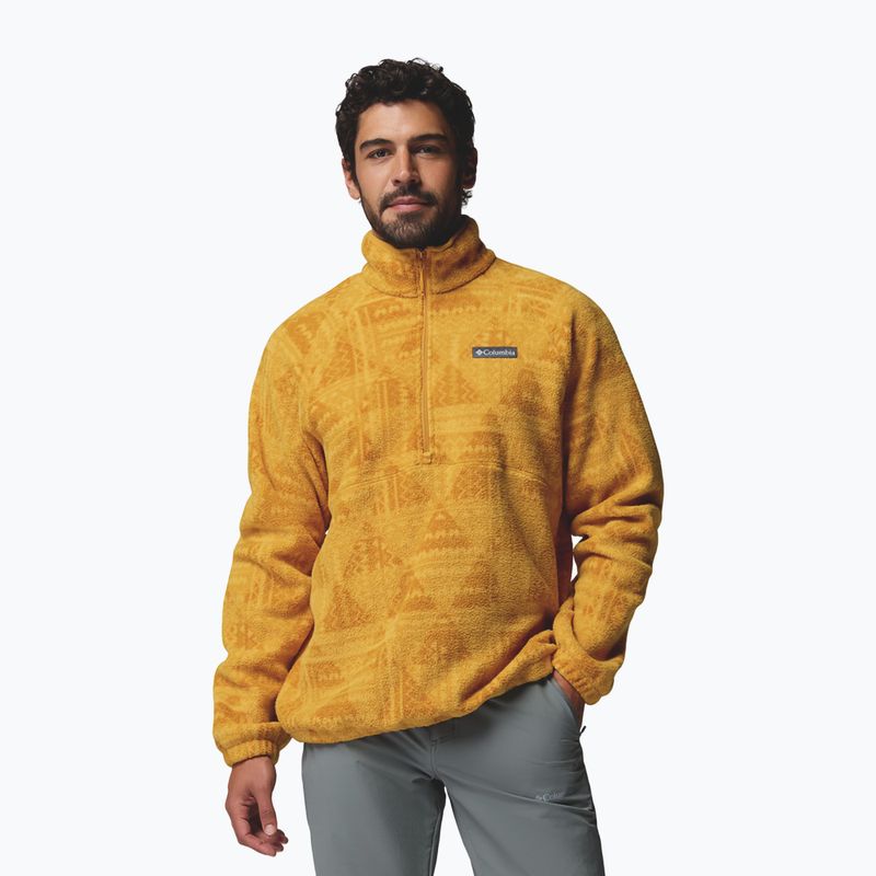 Férfi polár pulóver Columbia Timber Crest MTR Fleece Printed HZ squash/geomix tonal