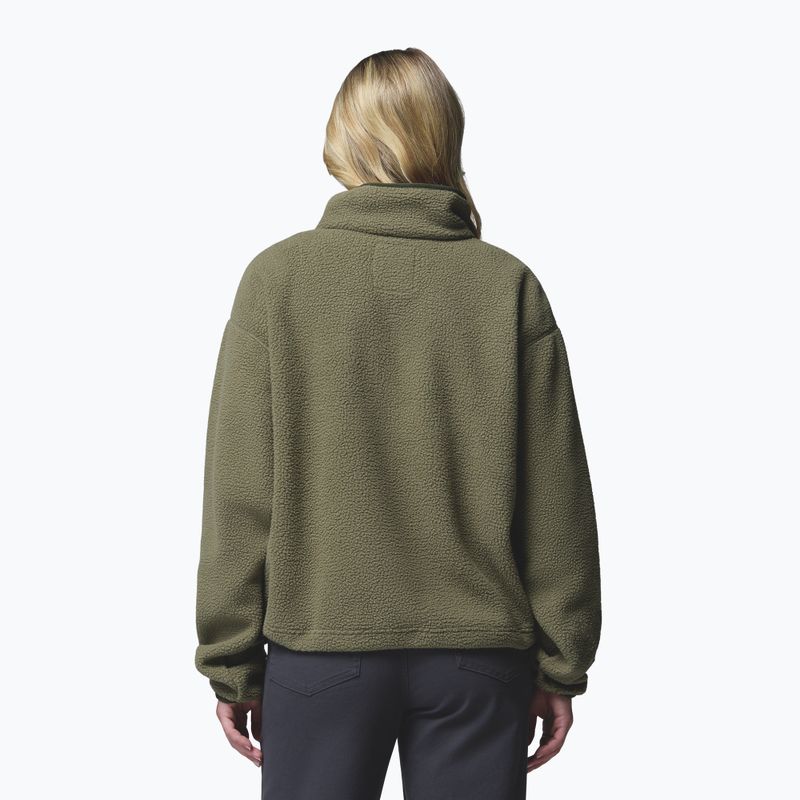 Női polár pulóver Columbia Helvetia II Cropped Half Snap Fleece stone green/safari 3