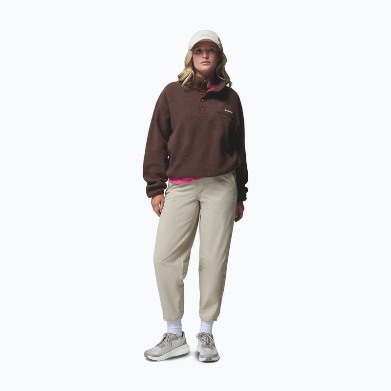 Női polár pulóver Columbia Helvetia II Cropped Half Snap Fleece tobacco 2
