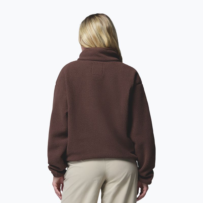 Női polár pulóver Columbia Helvetia II Cropped Half Snap Fleece tobacco 3