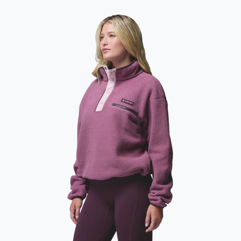 Női polár pulóver Columbia Helvetia II Cropped Half Snap Fleece antique mauve/mineral pink 4