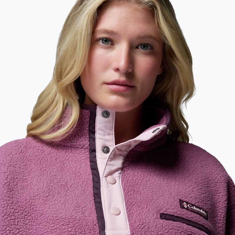 Női polár pulóver Columbia Helvetia II Cropped Half Snap Fleece antique mauve/mineral pink 5