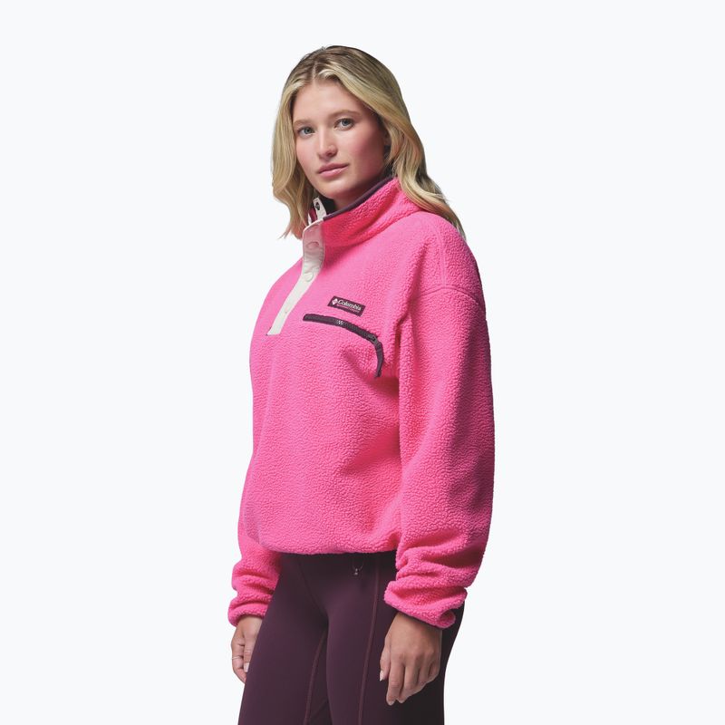 Női polár pulóver Columbia Helvetia II Cropped Half Snap Fleece nico/dark stone 4