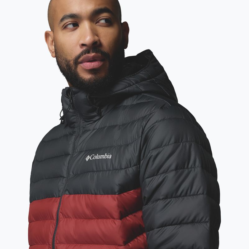 Férfi kabát Columbia Powder Lite II Hooded red oxide/shark 6