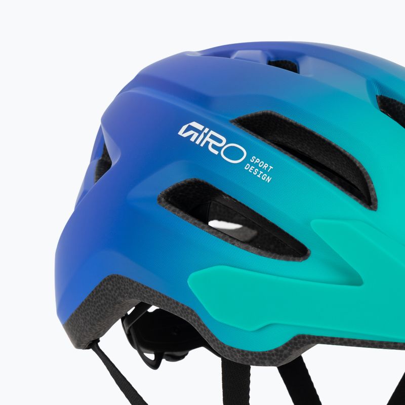 Gyerek kerékpáros sisak Giro Fixture II matte aqua green/blue jewel fade 7