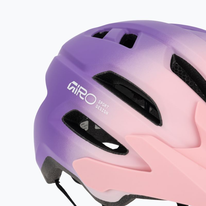 Gyermek kerékpáros sisak Giro Fixture II matte light pink/purple fade 8