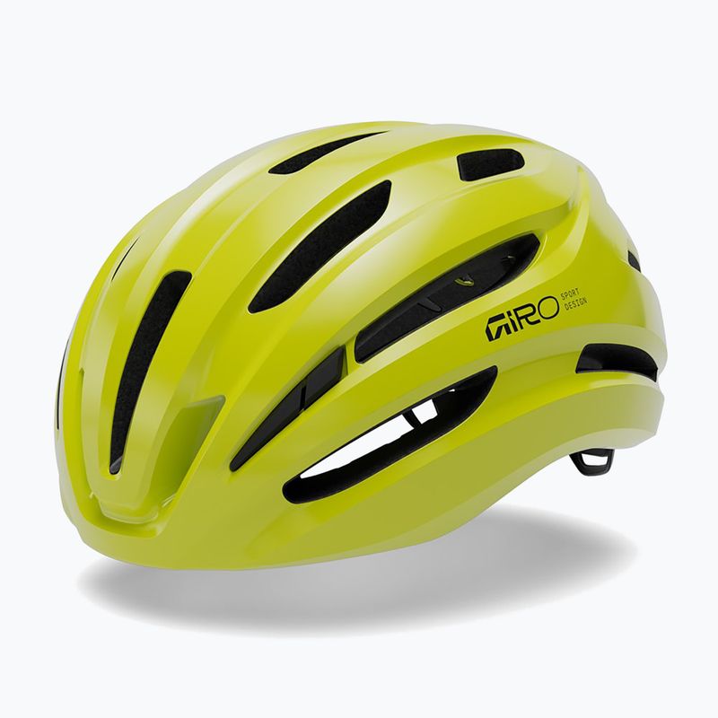 Kerékpáros sisak Giro Isode II gloss hi viz yellow