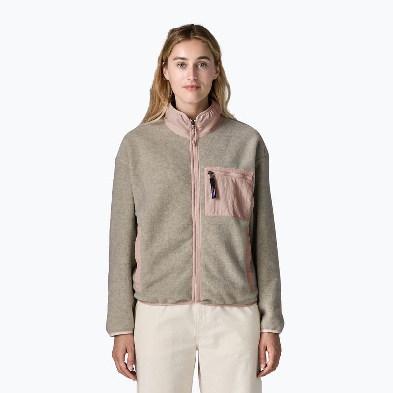 Női polár pulóver Patagonia Synchilla oatmeal heather w/pink frost
