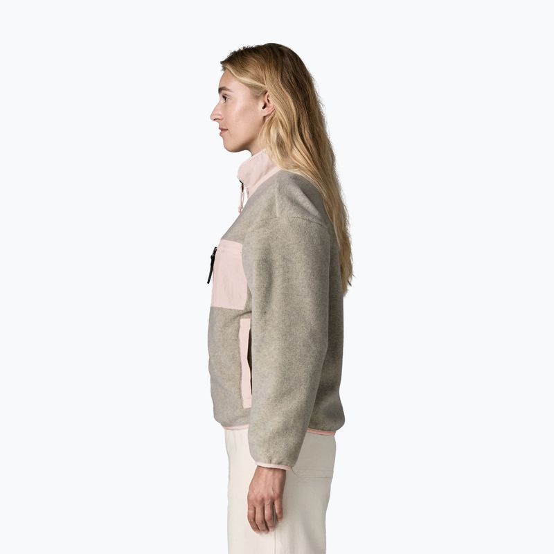 Női polár pulóver Patagonia Synchilla oatmeal heather w/pink frost 3