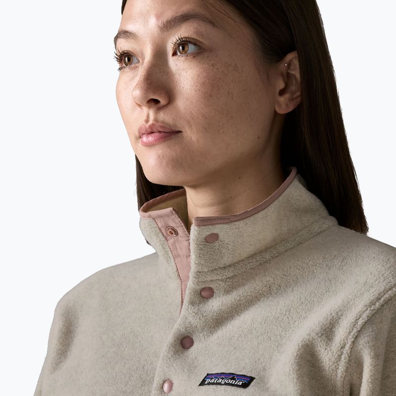 Női polár pulóver Patagonia Lightweight Synchilla Snap-T Pullover oatmeal heather w/moonrise taupe 5