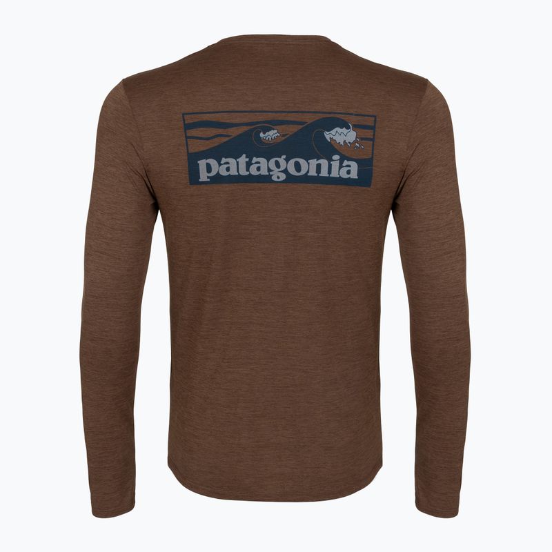 Férfi hosszú ujjú póló Patagonia Cap Cool Daily Boardshort Logo LS berm brown - light berm brown x-dye 2