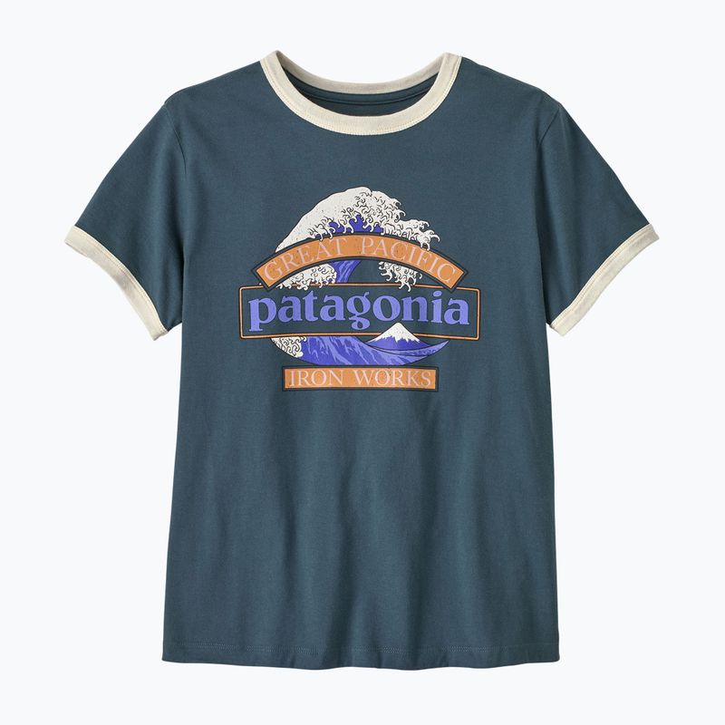 Női póló Patagonia Great Waves Ringer Tee summit blue 2