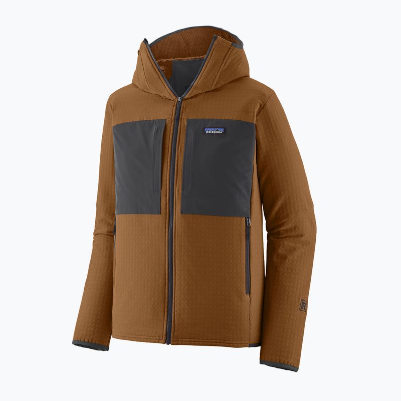 Férfi trekking pulóver Patagonia R2 TechFace Hoody deer brown 2