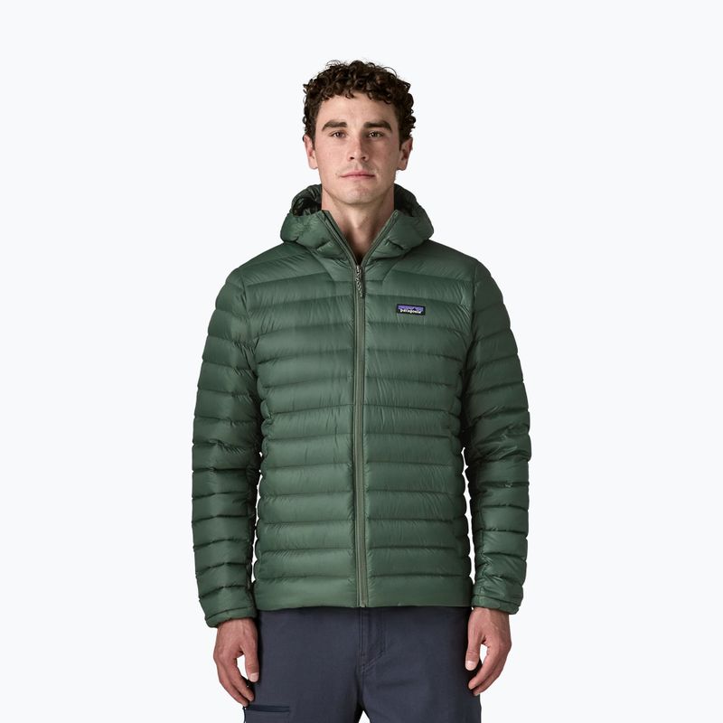 Férfi pehelykabát Patagonia Down Sweater Hoody treeline green