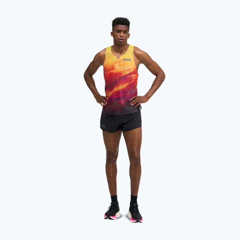 Férfi futó póló HOKA Race Day Singlet TR Print hoka citrus 2
