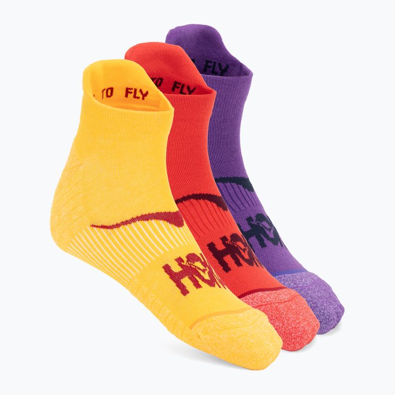 Zokni HOKA No-Show Run Sock 3-pack egg yolk/cerise/virtual violet