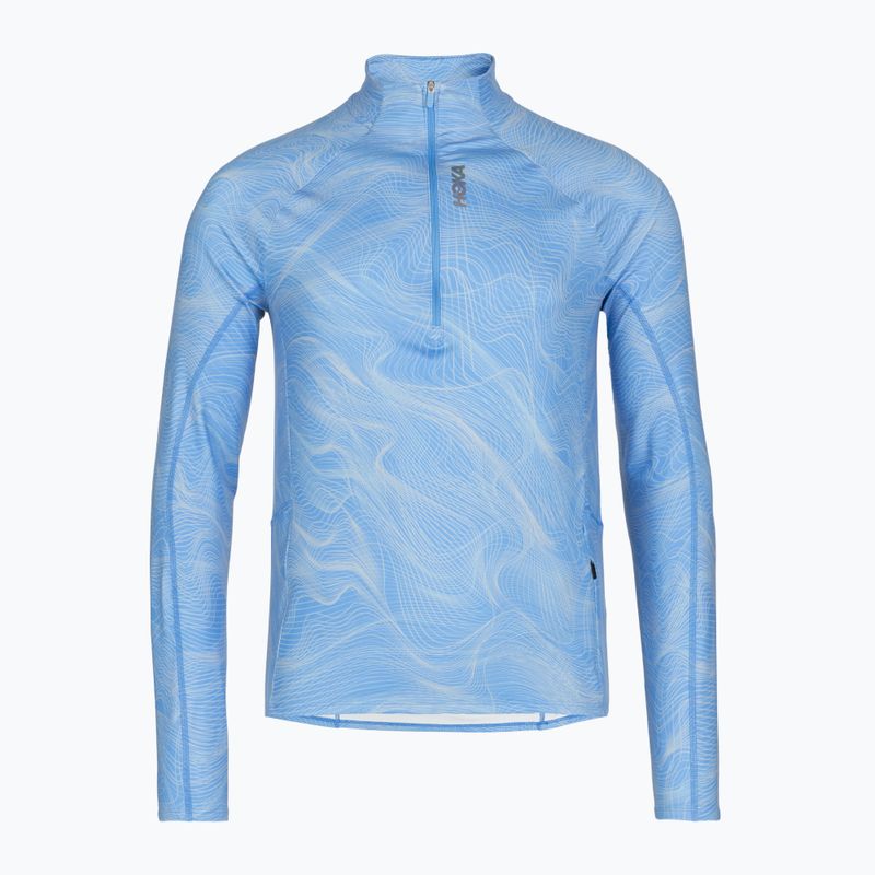 Férfi futópulóver HOKA Skyform Half Zip CLF PRT mineral blue