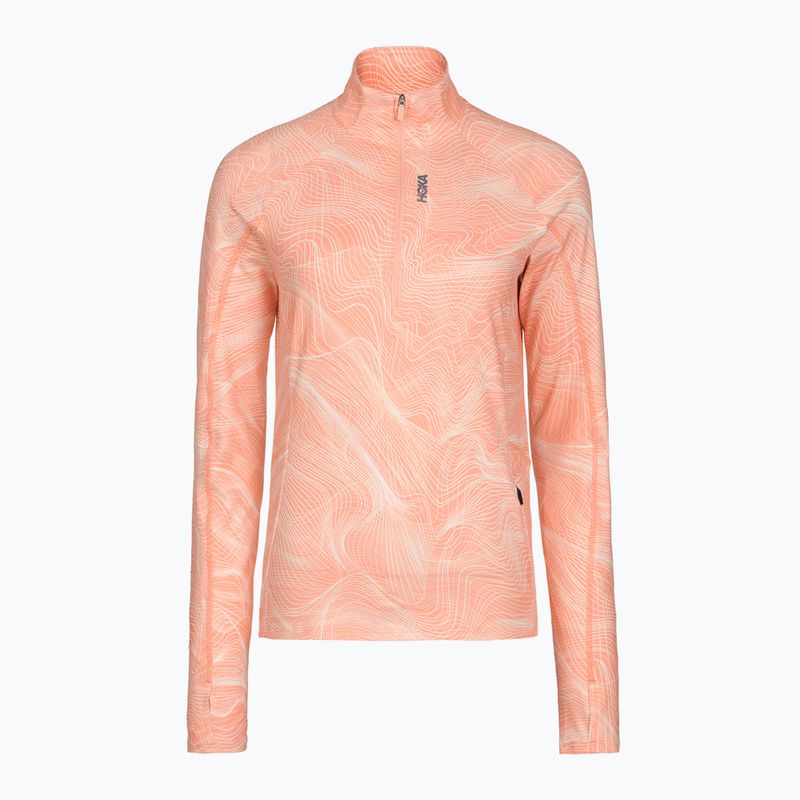 Női futópulóver HOKA Skyform Half Zip CLF PRT sunstone print