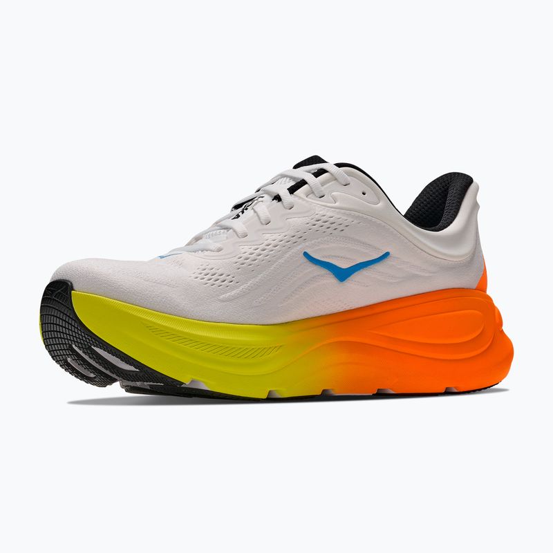 Férfi futócipők HOKA Bondi 9 Wide white/neon tangerine 2