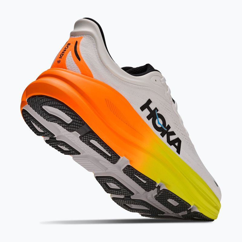 Férfi futócipők HOKA Bondi 9 Wide white/neon tangerine 3