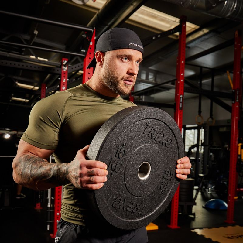 XTREXO fekete bumper olimpiai súlytárcsa 10 kg TRX-BMP010 8