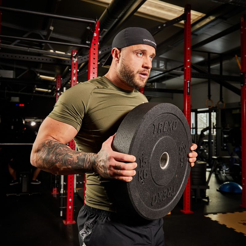 XTREXO fekete bumper olimpiai súlytárcsa 15 kg TRX-BMP015 5