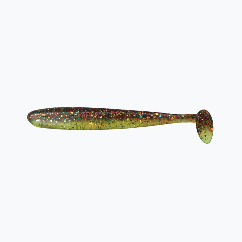 Relax Bass 3 Laminált puha csali 4 db. Chartreuse-ezüst csillogás / Motorolaj-Multi Glitter BAS3