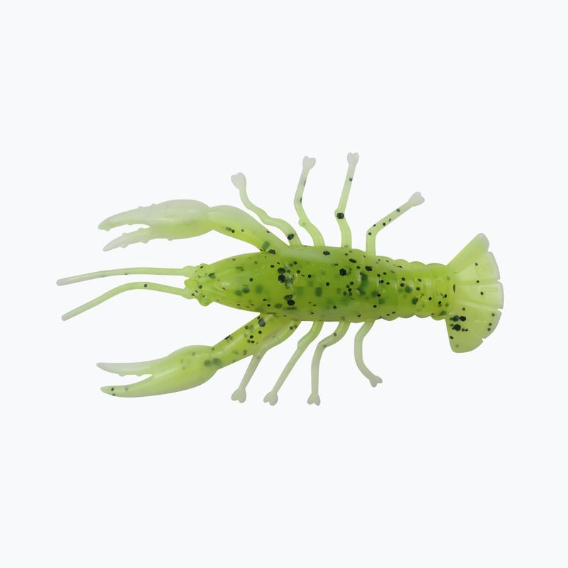 Relax Crawfish 2 Laminált puha csali 4 db. Chartreuse-fekete Jumbo Glitter / Fehér CRF2