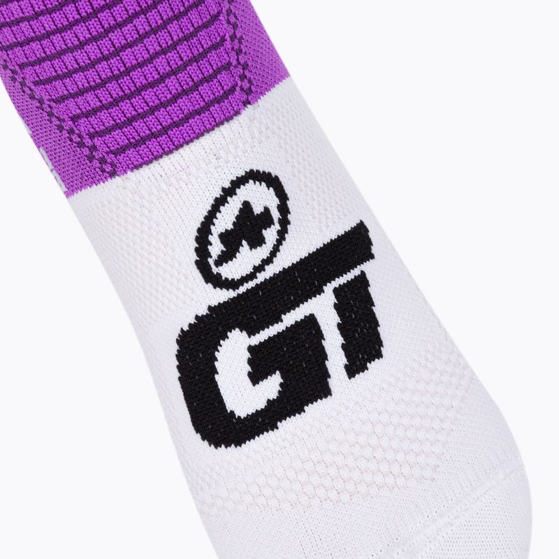 ASSOS GT C2 kerékpáros zokni lila/fehér P13.60.700.4B 3