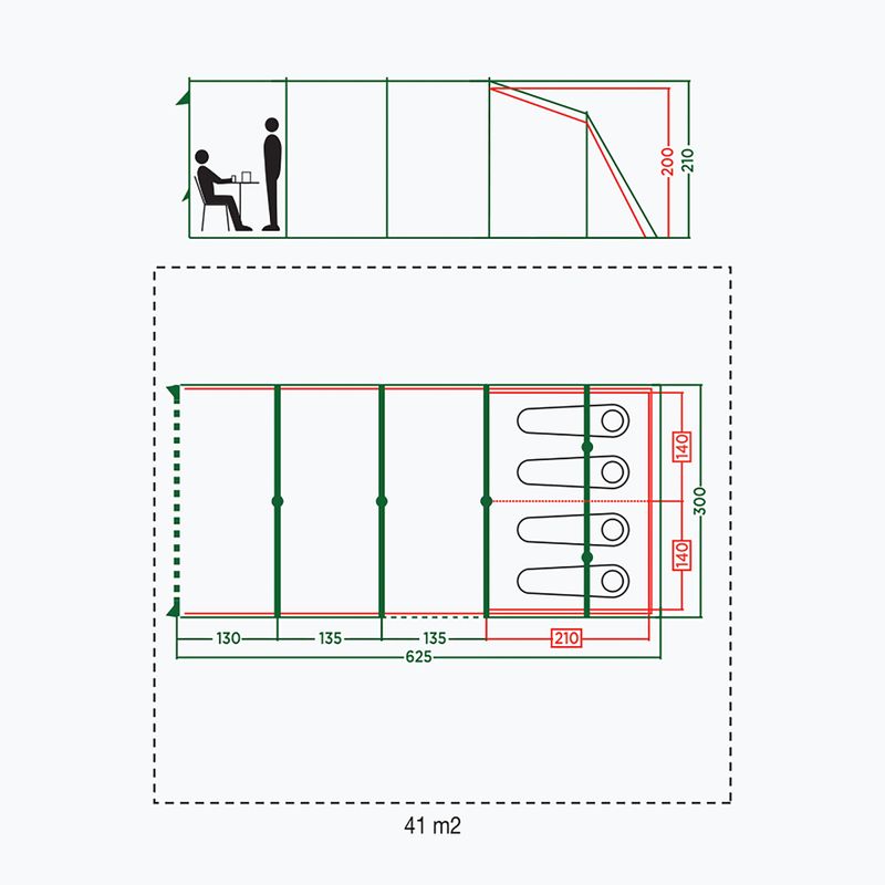 4 személyes kemping sátor Coleman Meadowood 4 Long kék 2000037068 2